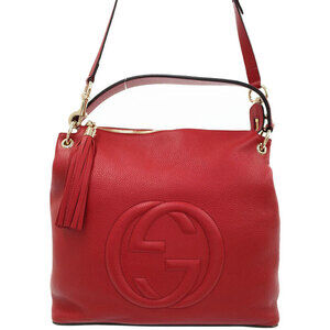 Gucci Soho Hobo 2way Shoulder bag Pebbled Leather Red